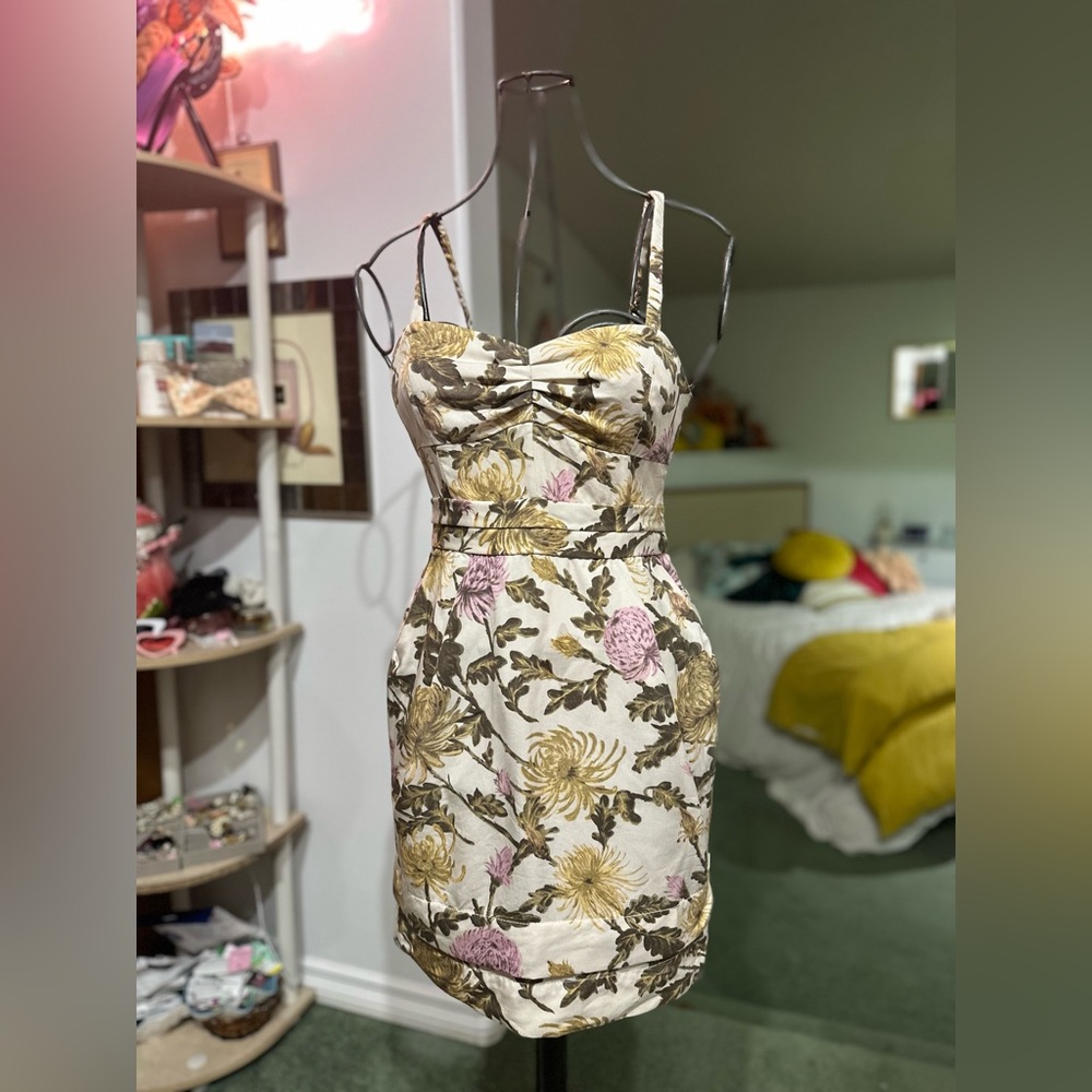 Wilfred Floral Mini Dress - Cream, Yellow, Pink, Green